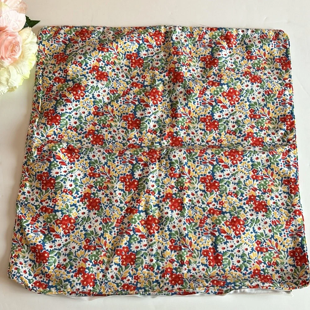 RALPH LAUREN Poppy Floral DECORATIVE PILLOW Sham Red Yellow Blue Green Floral